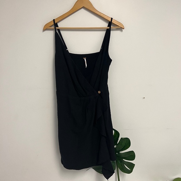 free people black mini wrap dress - Picture 2 of 6